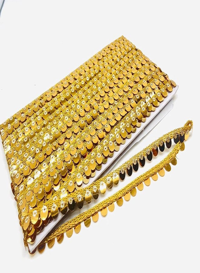 BriKSHi Designer Golden LACE 10MM (9METER) Used for Trims, Borders, Embroidered Laces, Applique, Fabric lace, Sewing Supplies, Cotton Work lace K-94 - Image 4